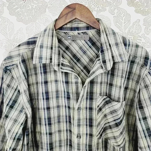 REI Button down Long sleeve Plaid Outdoor Men's Shirt L 1172 - Picture 3 of 6